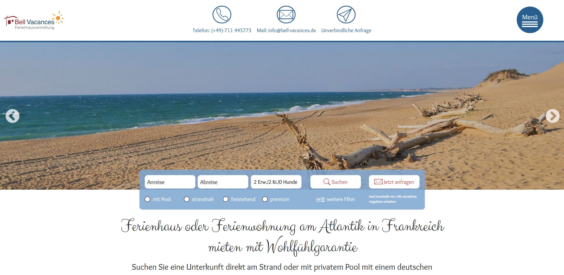 bell vacances screenshot